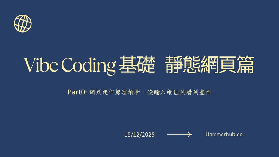 [Vibe Coding 基礎教學] 網頁運作原理解析：從輸入網址到看到畫面